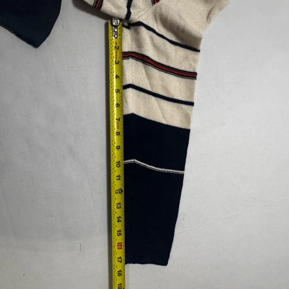 Vintage SJK St. John Womens Knit Pullover Sweater 12 Black Ivory Classic Striped